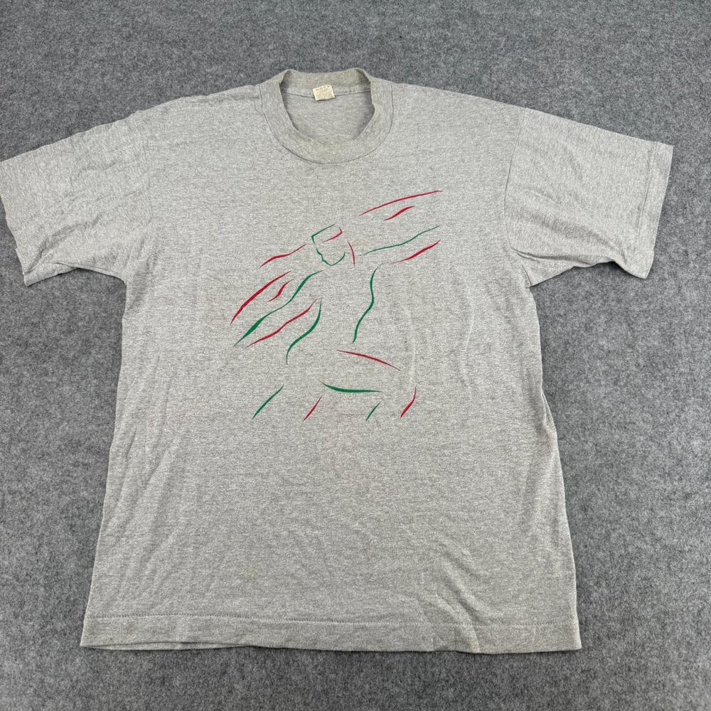 Screen Stars T Shirt Mens Large American Health Gray Single Stitch Vintage 80s